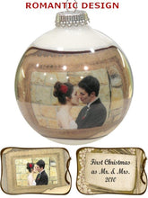 CHRISTMAS ORNAMENTS Romantic Personalized Bohemian Glass Ball Photo Ornament