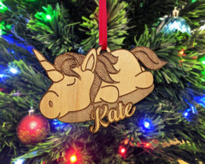 CHRISTMAS ORNAMENTS Unicorn Girls Christmas Ornament Stocking Stuffer Kids Granddaughter 3rd 10th Birthday Gift Decoration Sister Personalized Baby Girls Gifts