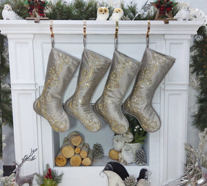CHRISTMAS STOCKINGS 20" Luxury Sequin Snowflake Stocking