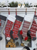 CHRISTMAS STOCKINGS 21 Inch Nordic Knit Stockings Personalized Embroidered or with Cutout Wood Name Tag Christmas Stockings Family Xmas 2022