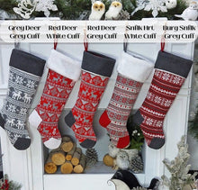 CHRISTMAS STOCKINGS 21" Nordic Knit Stockings Personalized Embroidered or with Cutout Wood Name Tag Christmas Stockings Family Xmas 2022