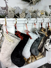 CHRISTMAS STOCKINGS 22" Faux Fur Christmas Stockings | Personalized Monogram Fur Boot Xmas Stocking Luxe Decor Mink Black Silver Grey Brown