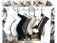 CHRISTMAS STOCKINGS 22" Faux Fur Christmas Stockings | Personalized Monogram Fur Boot Xmas Stocking Luxe Decor Mink Black Silver Grey Brown