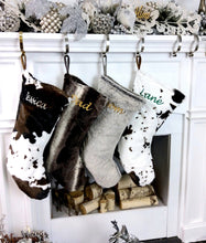 CHRISTMAS STOCKINGS 22" Faux Fur Christmas Stockings | Personalized Monogram Fur Boot Xmas Stocking Luxe Decor Mink Black Silver Grey Brown