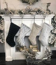 CHRISTMAS STOCKINGS 22" Faux Fur Christmas Stockings | Personalized Monogram Fur Boot Xmas Stocking Luxe Decor Mink Black Silver Grey Brown