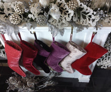 CHRISTMAS STOCKINGS 22" Large Personalized Christmas Stockings - Red Gold Green Silver Sea Foam Velvet Modern Boot - Christmas Stocking Embroidered with Names