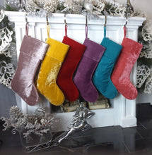 CHRISTMAS STOCKINGS 22" Large Personalized Christmas Stockings - Red Gold Green Silver Sea Foam Velvet Modern Boot - Christmas Stocking Embroidered with Names