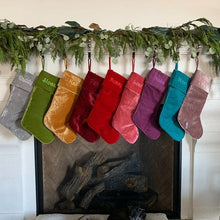 CHRISTMAS STOCKINGS 22" Large Personalized Christmas Stockings - Red Gold Green Silver Sea Foam Velvet Modern Boot - Christmas Stocking Embroidered with Names