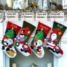 CHRISTMAS STOCKINGS Applique Santa and Friends Christmas Stockings Embroidered with Names or Personalized Monogram for Kids and Adults