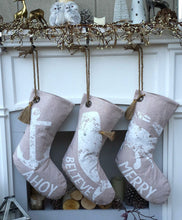 CHRISTMAS STOCKINGS Beach House Cottage Christmas Stockings Anchor Whale Crab White Beige Primitive Coastal Stocking Personalized Embroidered Christmas