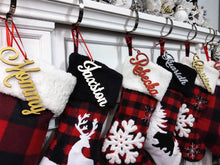 CHRISTMAS STOCKINGS Buffalo Check Plaid Red Black White Faux Fur Lodge Deer Bear Snowflake Personalized Christmas Stockings Family Xmas 2022