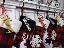 CHRISTMAS STOCKINGS Buffalo Check Plaid Red Black White Faux Fur Lodge Deer Bear Snowflake Personalized Christmas Stockings Family Xmas 2022