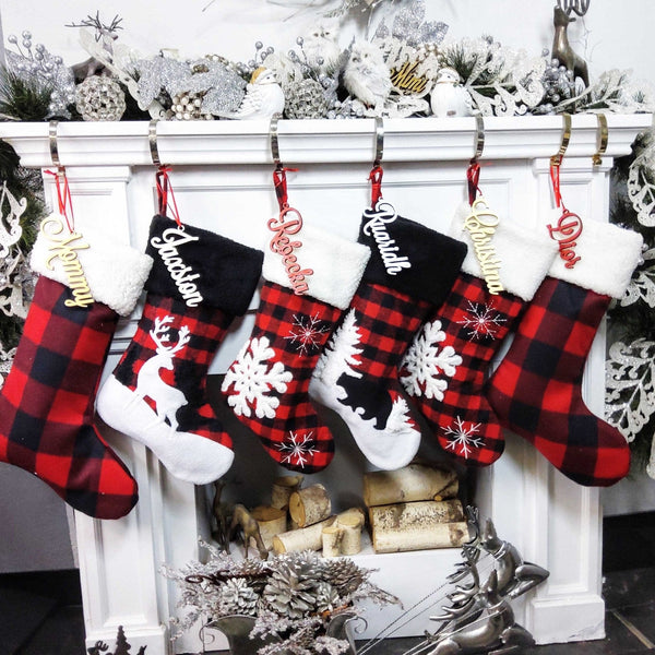 23” Red and Black Buffalo Plaid Stockings - Decorator's Warehouse