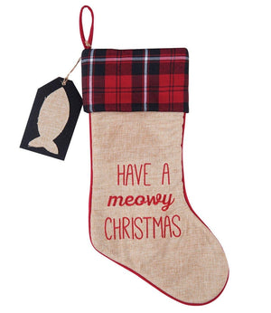 CHRISTMAS STOCKINGS Cat Fish Stocking Dog Bone  Cat Fish Tag Personalized Tartan Burlap Dog Christmas Stockings Embroidered Personalized Cat Stocking Pet Custom Embroidered Name