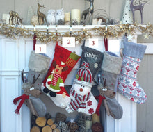 CHRISTMAS STOCKINGS Children's Merry Moose Reindeer Christmas Stockings Embroidered Name Fun Red Gray Black Fur Buffalo Plaid Family Stocking Large Deer
