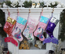CHRISTMAS STOCKINGS Children's Polar Bear, Baby Snowman, and Unicorn Christmas Snowman Personalized stocking with Applique