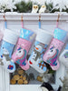 CHRISTMAS STOCKINGS Children's Polar Bear, Baby Snowman, and Unicorn Christmas Snowman Personalized stocking with Applique