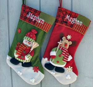 CHRISTMAS STOCKINGS Children's Santa 3D Stocking with Free Personalization