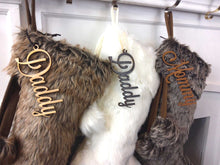 CHRISTMAS STOCKINGS Christmas Stocking Name Tags Personalized Stocking Wood Letters Custom Gold White Name Tags Christmas Rustic Country Farmhouse cutout Modern