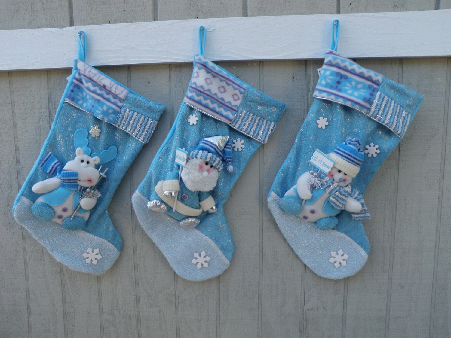 CHRISTMAS STOCKINGS Christmas Winter Wonderland Personalized Stocking - Rudolph