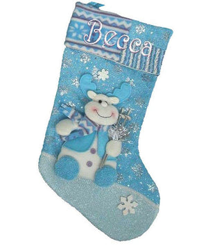 CHRISTMAS STOCKINGS Christmas Winter Wonderland Personalized Stocking - Rudolph