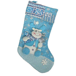 CHRISTMAS STOCKINGS Christmas Winter Wonderland Personalized Stocking - Rudolph