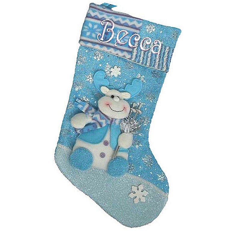 CHRISTMAS STOCKINGS Christmas Winter Wonderland Personalized Stocking - Rudolph