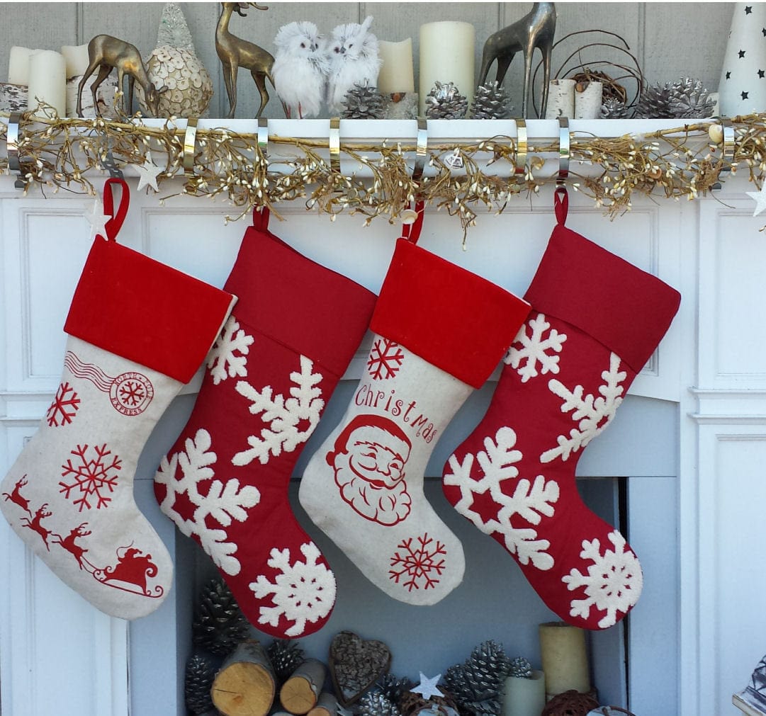 CHRISTMAS STOCKINGS Dark Red Wine Tufted 3D Snowflake Personalized Christmas Stockings Elegant Large Personalized Christmas Stockings Embroidered Monogram Names