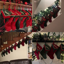 CHRISTMAS STOCKINGS Designer Velvet Christmas Stockings V-Cuff Tassel - Custom Embroidered with Names