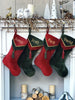 CHRISTMAS STOCKINGS Designer Velvet Christmas Stockings V-Cuff Tassel - Custom Embroidered with Names