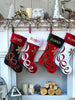 CHRISTMAS STOCKINGS Embroidered Stockings - Velvet Christmas Applique - Custom Personalized - Available in Different Colors