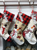 CHRISTMAS STOCKINGS Festive Reindeer 3 Snowmen Cardinals Personalized Christmas Stockings Christmas Plaid Buffalo Check Burlap Country Kids & Family Xmas 2022