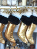 CHRISTMAS STOCKINGS Gold Sequin Glamour & Glitz Bling Christmas Stocking - Gold to Black or Gold to Silver Reversible Sequins Christmas Decor