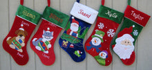 CHRISTMAS STOCKINGS Happy Snowman Embroidered Christmas Stockings - Santa Personalized, Monogram Name Personalized Stockings for Kids Festive Red White Green