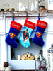 CHRISTMAS STOCKINGS Kids SuperMan Christmas Stocking  Personalized Children's Embroidered Holiday for Boys Personalized - Officially Licensed Super Man