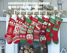 CHRISTMAS STOCKINGS Knitted Christmas Stockings Red Ivory Green Cable Knit Family with Pets Cat Mouse Dog Bone  JOY LOVE NOEL Personalize Embroider Family Xmas