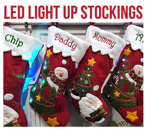 CHRISTMAS STOCKINGS Light Up Snowman Santa Personalized Christmas Stockings