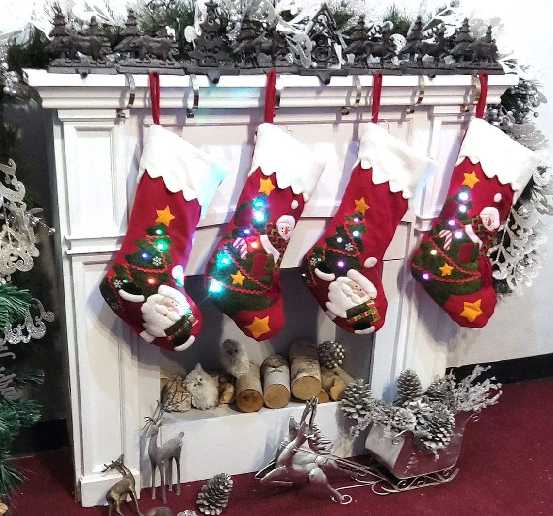 CHRISTMAS STOCKINGS Light Up Snowman Santa Personalized Christmas Stockings