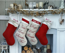 CHRISTMAS STOCKINGS Linen Christmas Stockings Dog Stocking Cat Rustic Chic Embroidered Personalized Holiday Modern Pet with Bow and Pleat Cuff Designer Names