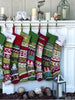 CHRISTMAS STOCKINGS Personalized Knitted Christmas Stockings Green White Red Intarsia Fair Isle Knit Christmas Decor Deer Snowflakes Extra Large