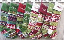 CHRISTMAS STOCKINGS Personalized Knitted Christmas Stockings Green White Red Intarsia Fair Isle Knit Christmas Decor Deer Snowflakes Extra Large