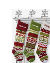 CHRISTMAS STOCKINGS Personalized Knitted Christmas Stockings Red Green White
