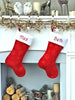 CHRISTMAS STOCKINGS Personalized Stocking - Etched Snowflake Red Velvet, Gorgeous Metallic Red Rope Trim, Name Custom Embroidered Christmas Stockings Holiday