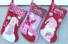 CHRISTMAS STOCKINGS Pink Collection Raindeer Designer Girl's Christmas Stocking