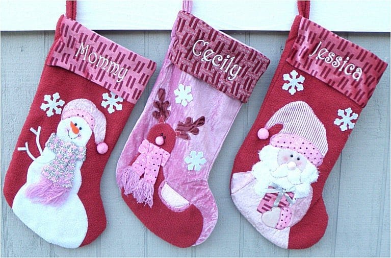 Personalized Stockings Girls Christmas Stocking Cute Boho Pom Pom