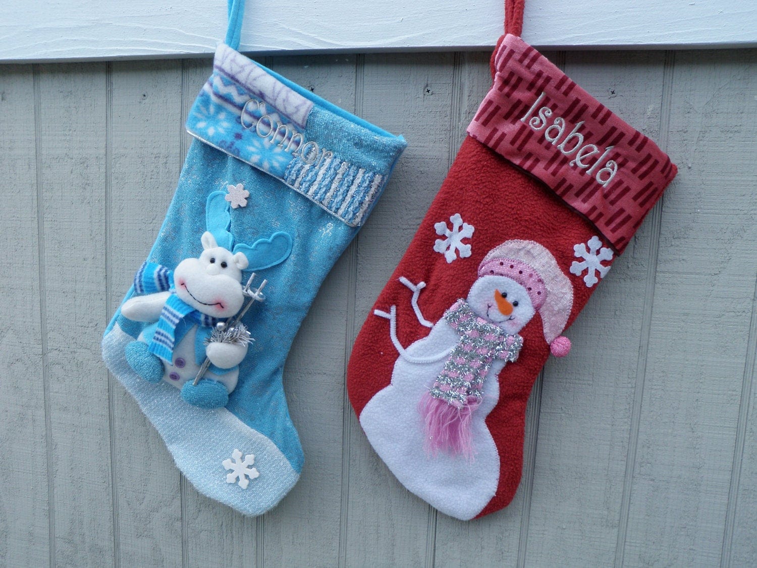 CHRISTMAS STOCKINGS Pink Collection Raindeer Designer Girl's Christmas Stocking