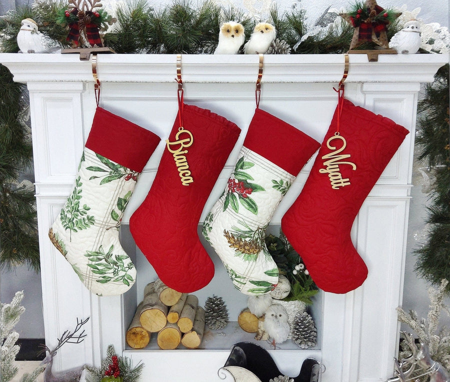 Personalized Christmas Stocking, Quilted Stocking, Monogram deals Stocking