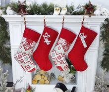 CHRISTMAS STOCKINGS Quilted Timeless Christmas Stockings Embroidered Personalized Holiday