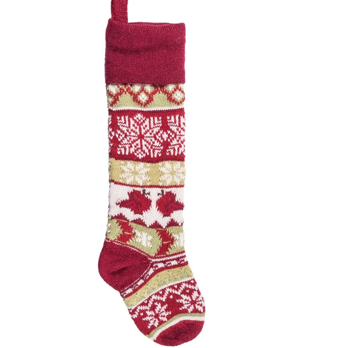 CHRISTMAS STOCKINGS RedCuff-Cardinals Personalized Knitted Christmas Stockings Green White Red Intarsia Fair Isle Knit Christmas Decor Deer Snowflakes Extra Large