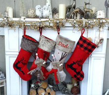 CHRISTMAS STOCKINGS Reindeer Fun & Reindeer Knit Christmas Stockings Red White Gray Scandinavian Nordic Knitted Holiday Theme Kids Adults Personalized Christmas